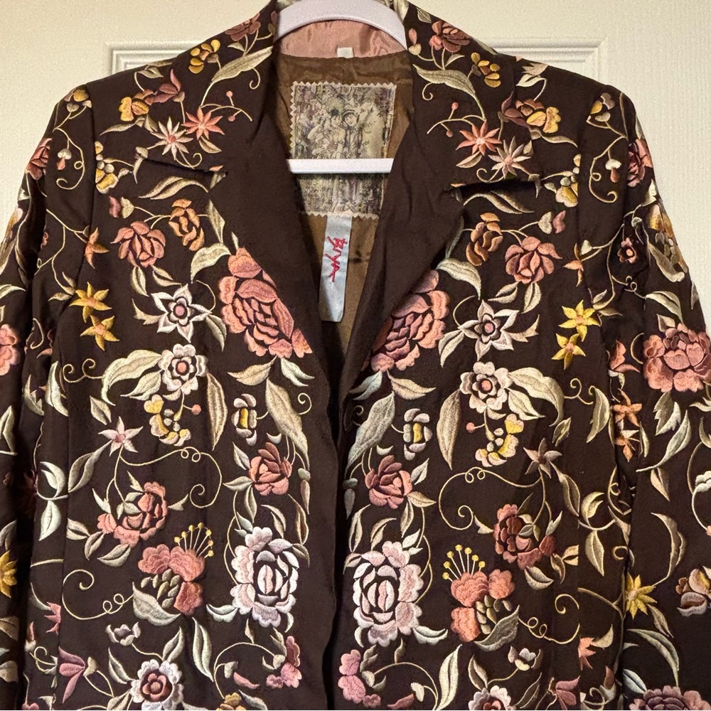 Johnny Was Biya Floral Embroidered Long Coat - Picture 3 of 12